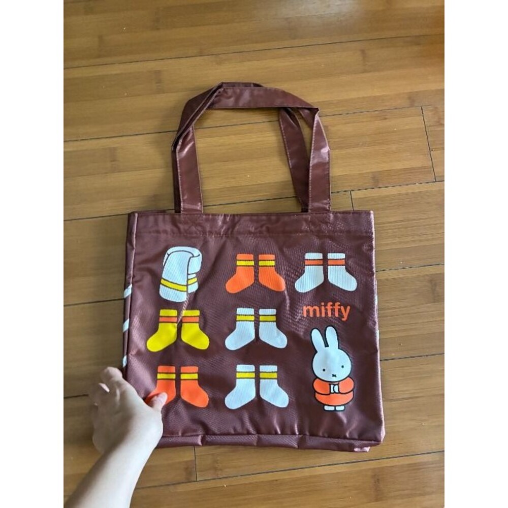 Miffy Eco Bag Tote Bag Insulated Brown Socks New - Picture 2 of 5
